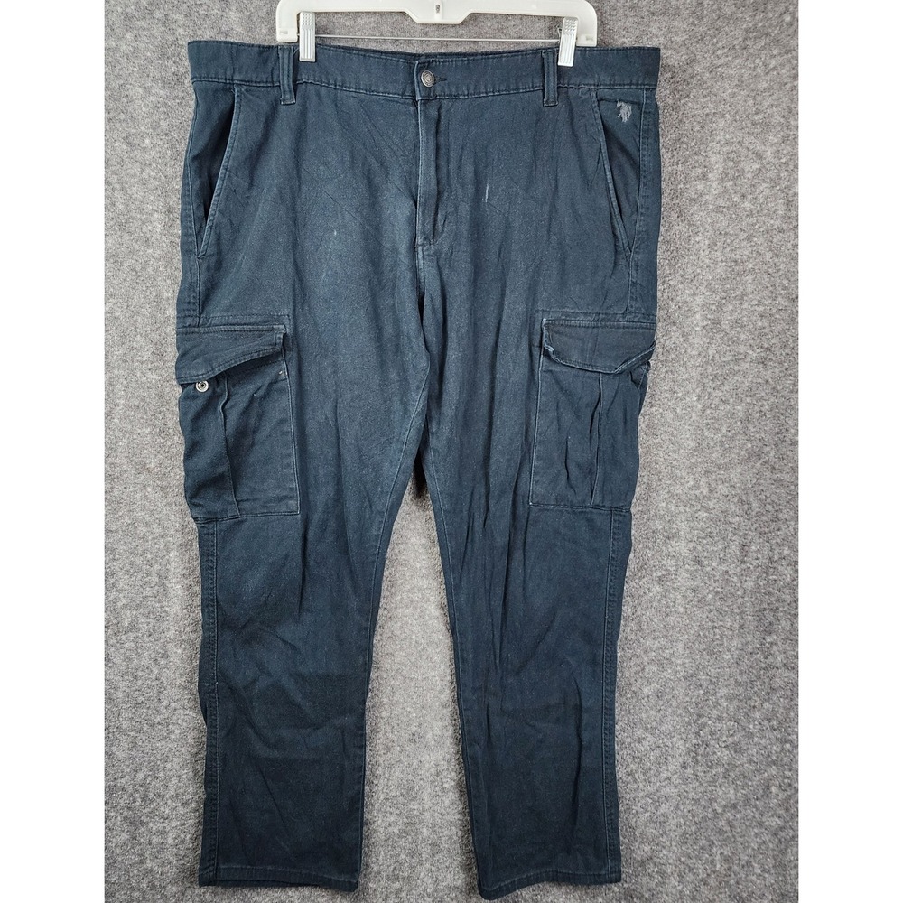 US Polo Assn Cargo Pants Mens 38x30 Navy Blue Stretch Utility Workwear